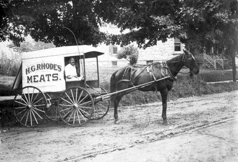 H.G. Rhodes Meats made deliveries in 1913. The butcher shop was at 517 Main St. in Stroudsburg.