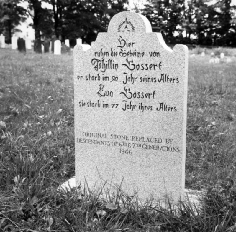 Headstone of Phillip and Eva Bossert.