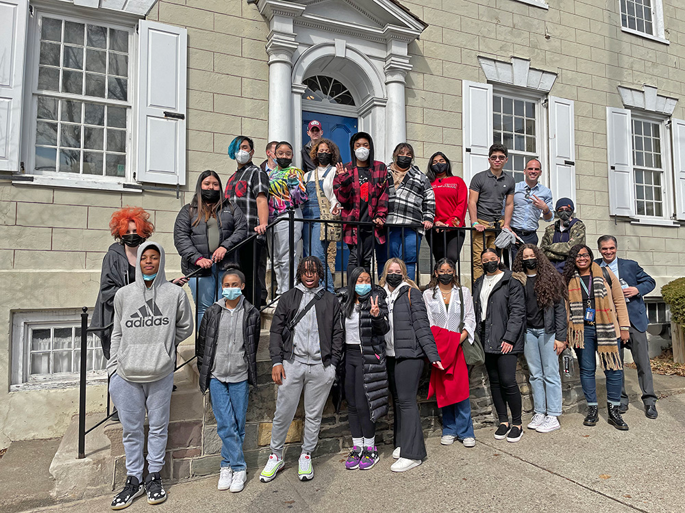 East Stroudsburg North and South high school students and teachers tour the Stroud Mansion as part of their Multicultural Perspectives course.