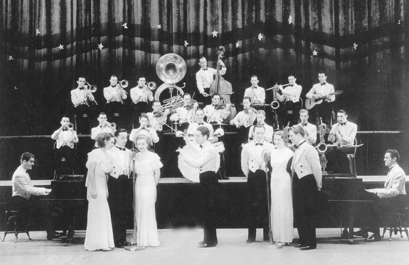 Fred Waring’s Pennsylvanians perform on their Old Gold radio show, 1933.