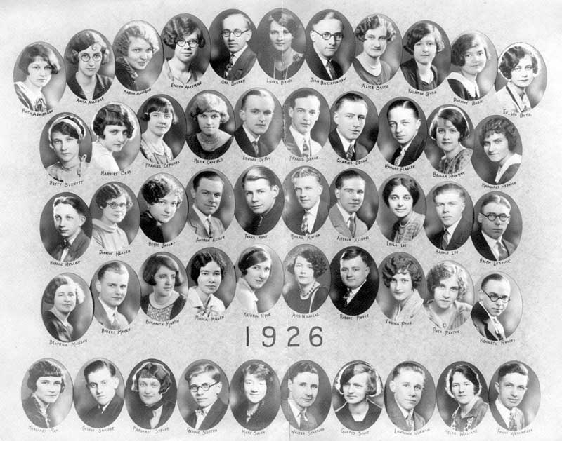 Stroudsburg High School Class of 1926, the last to graduate from the Thomas Street building.